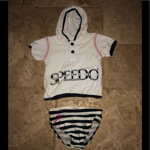 Speedo swimming suit & cover 3-6M